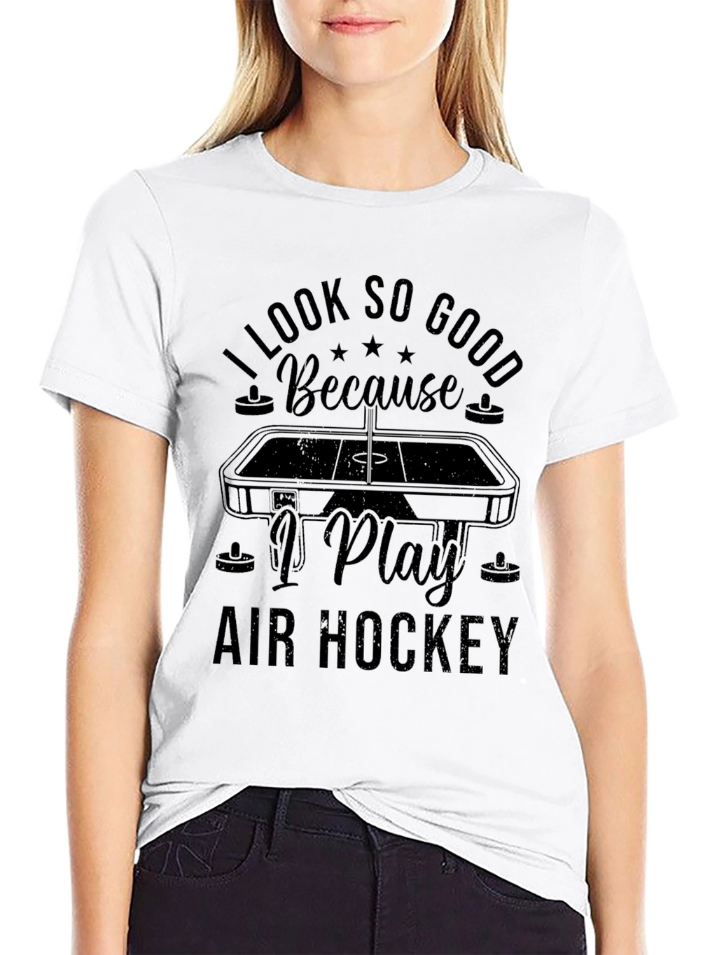 I Look So Good Air Hockey Graphic Tee
