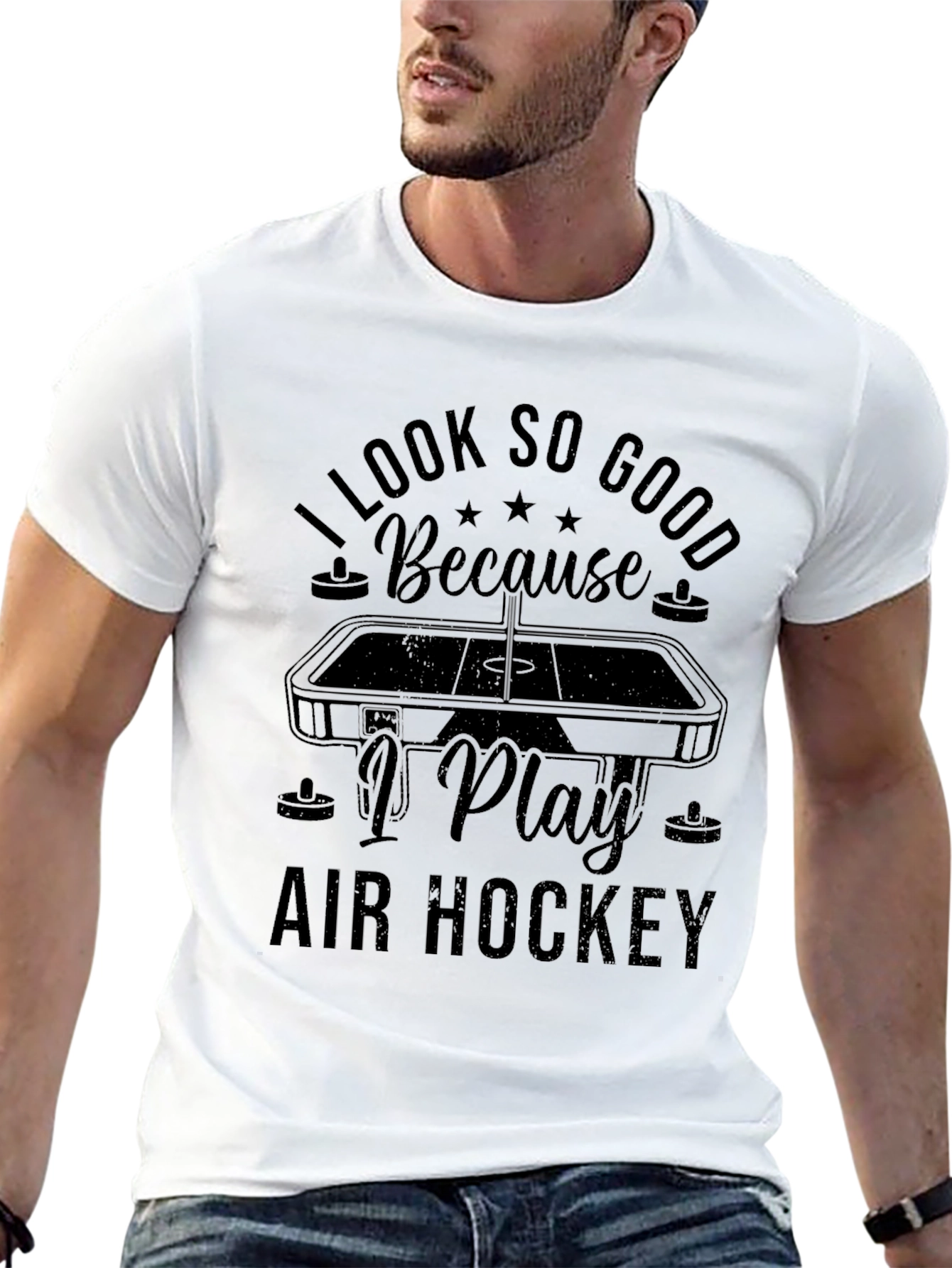 I Look So Good Air Hockey Graphic Tee
