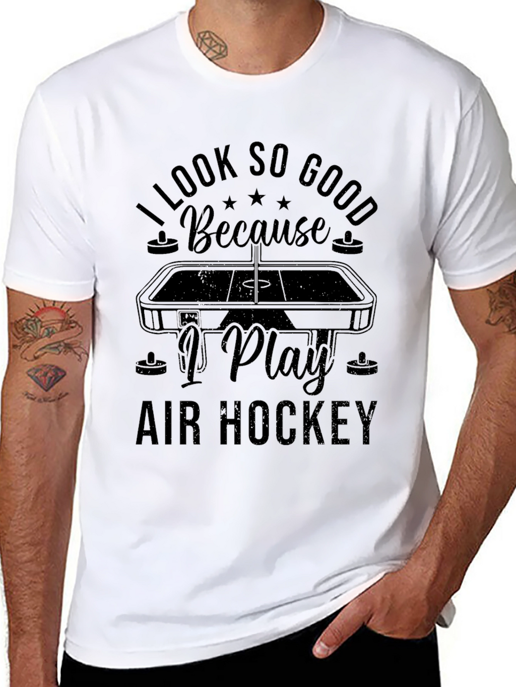 I Look So Good Air Hockey Graphic Tee