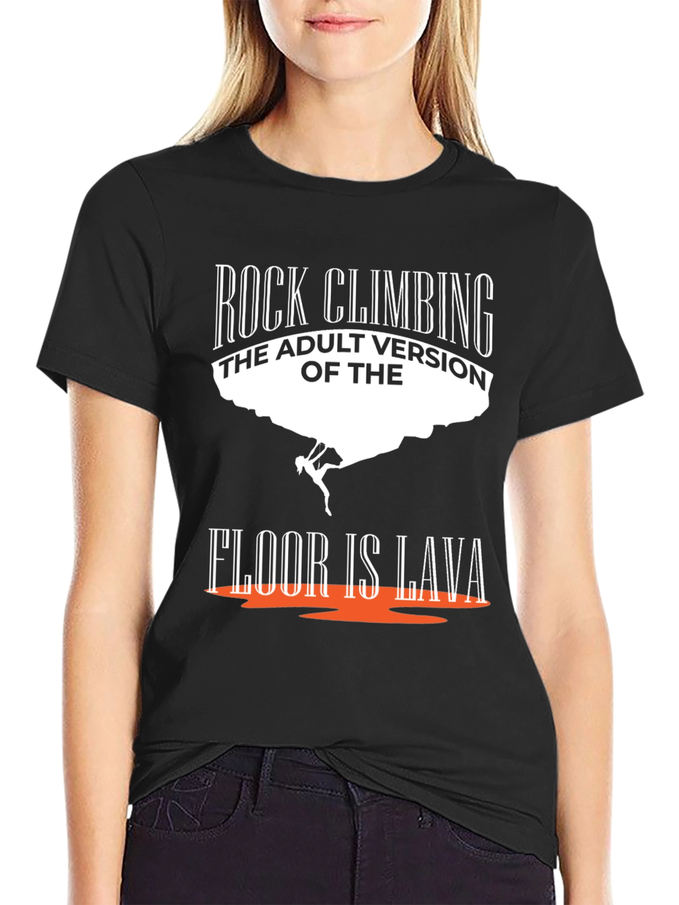 Rock Climbing T-Shirt - The Floor is Lava Adult Version