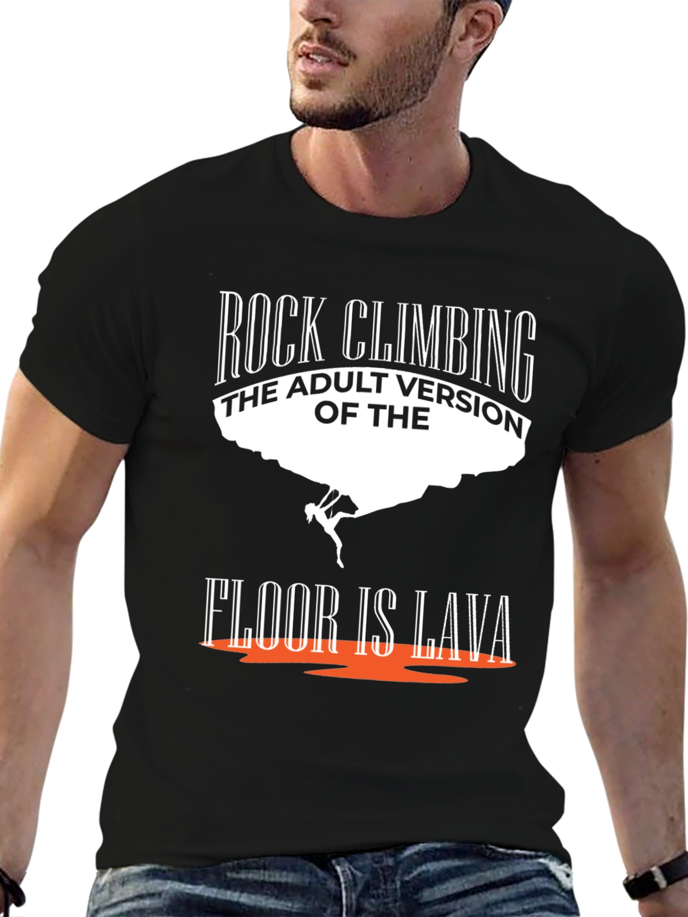 Rock Climbing T-Shirt - The Floor is Lava Adult Version
