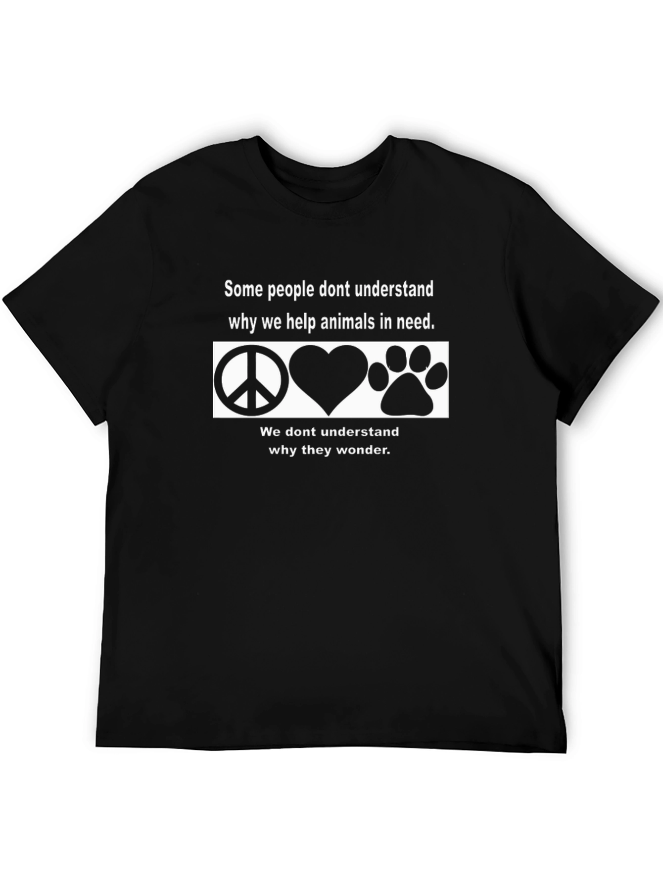 Animal Lover Peace Heart Paw Graphic Tee