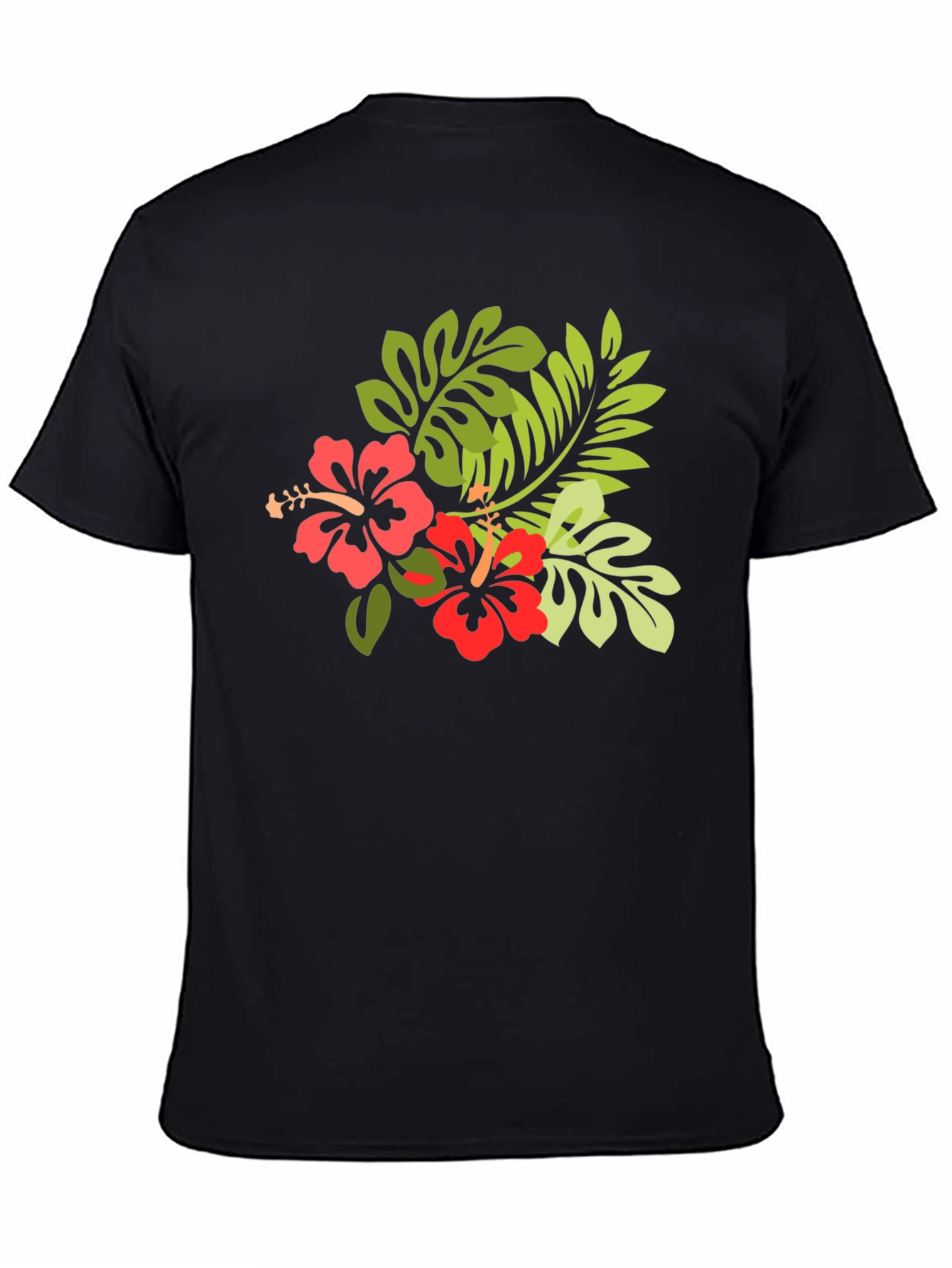 Tropical Hibiscus T-Shirt - Black