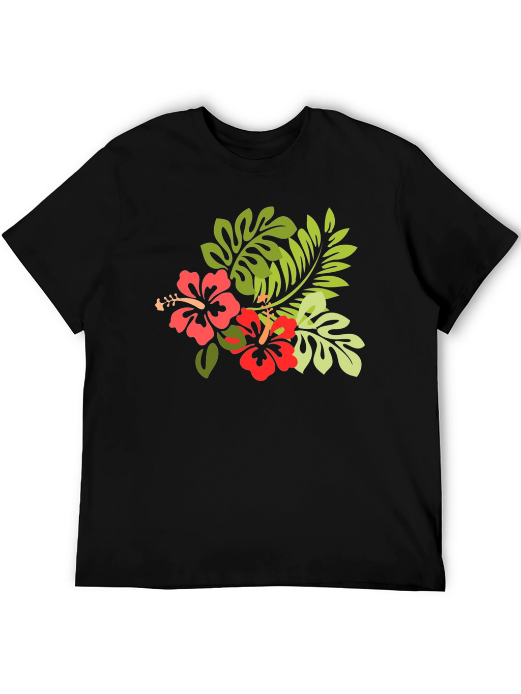 Tropical Hibiscus T-Shirt - Black