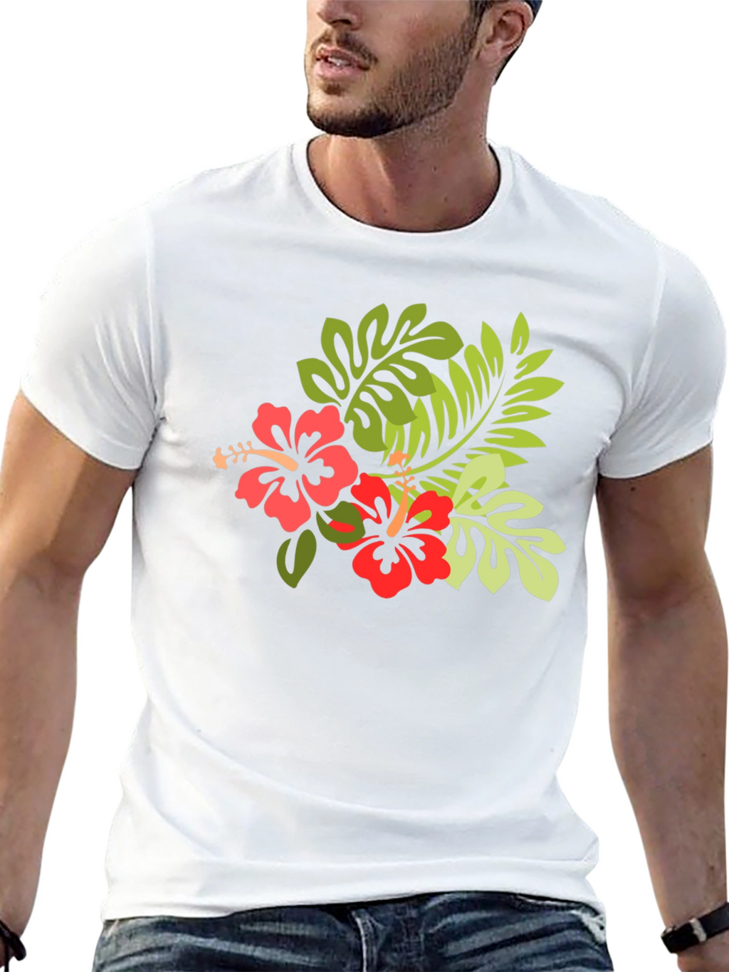 Tropical Hibiscus T-Shirt - Black