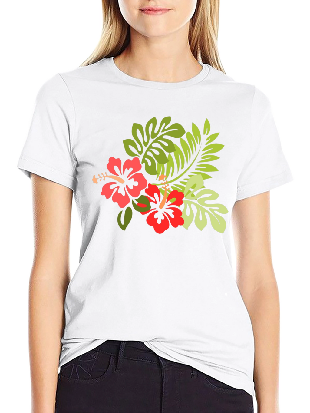 Tropical Hibiscus T-Shirt - Black