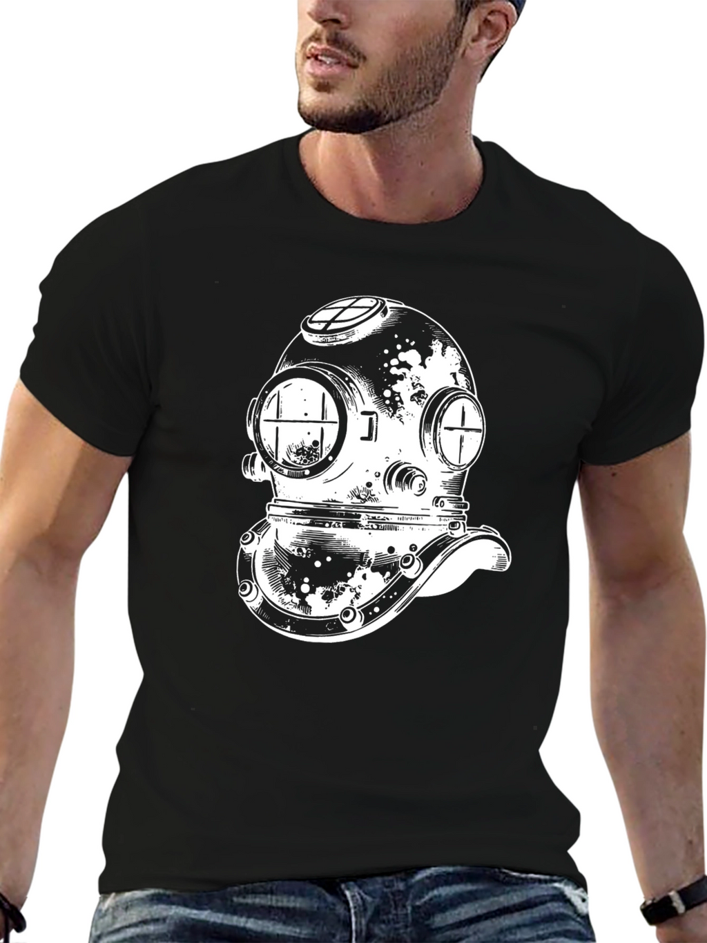 Diver Helmet Graphic Tee - Classic Design