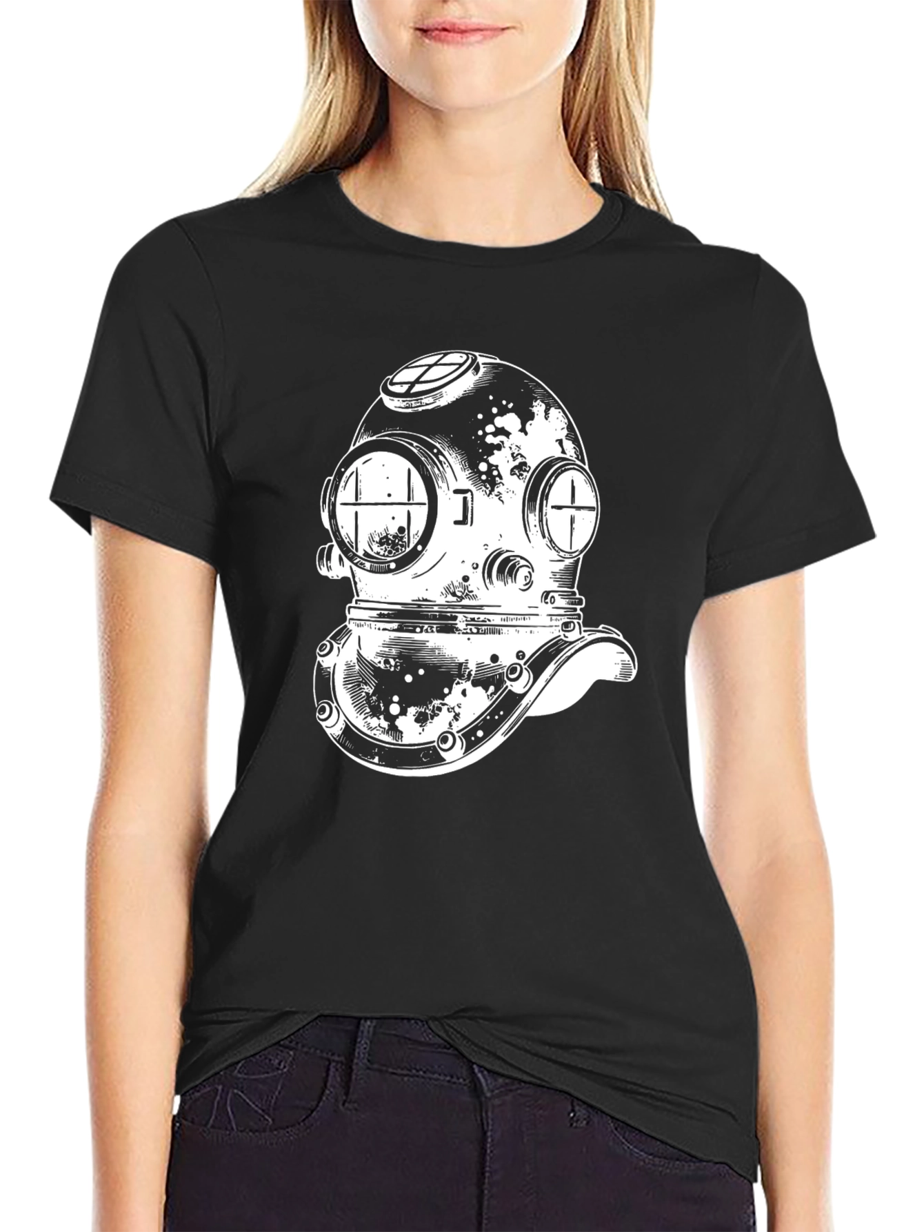 Diver Helmet Graphic Tee - Classic Design