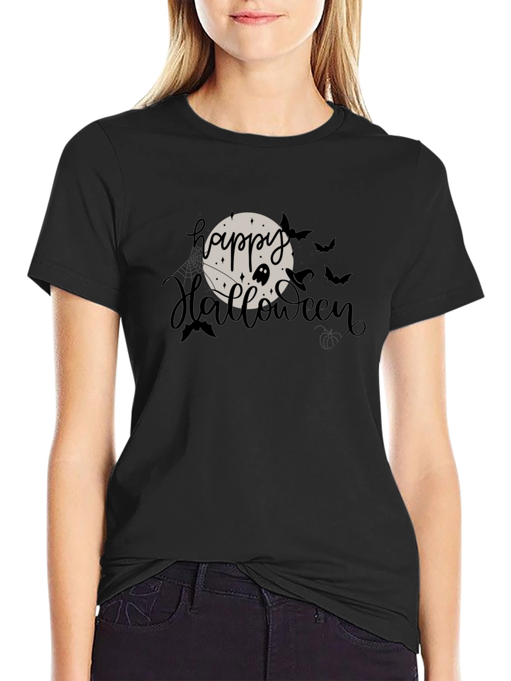 Happy Halloween Graphic T-Shirt - Black