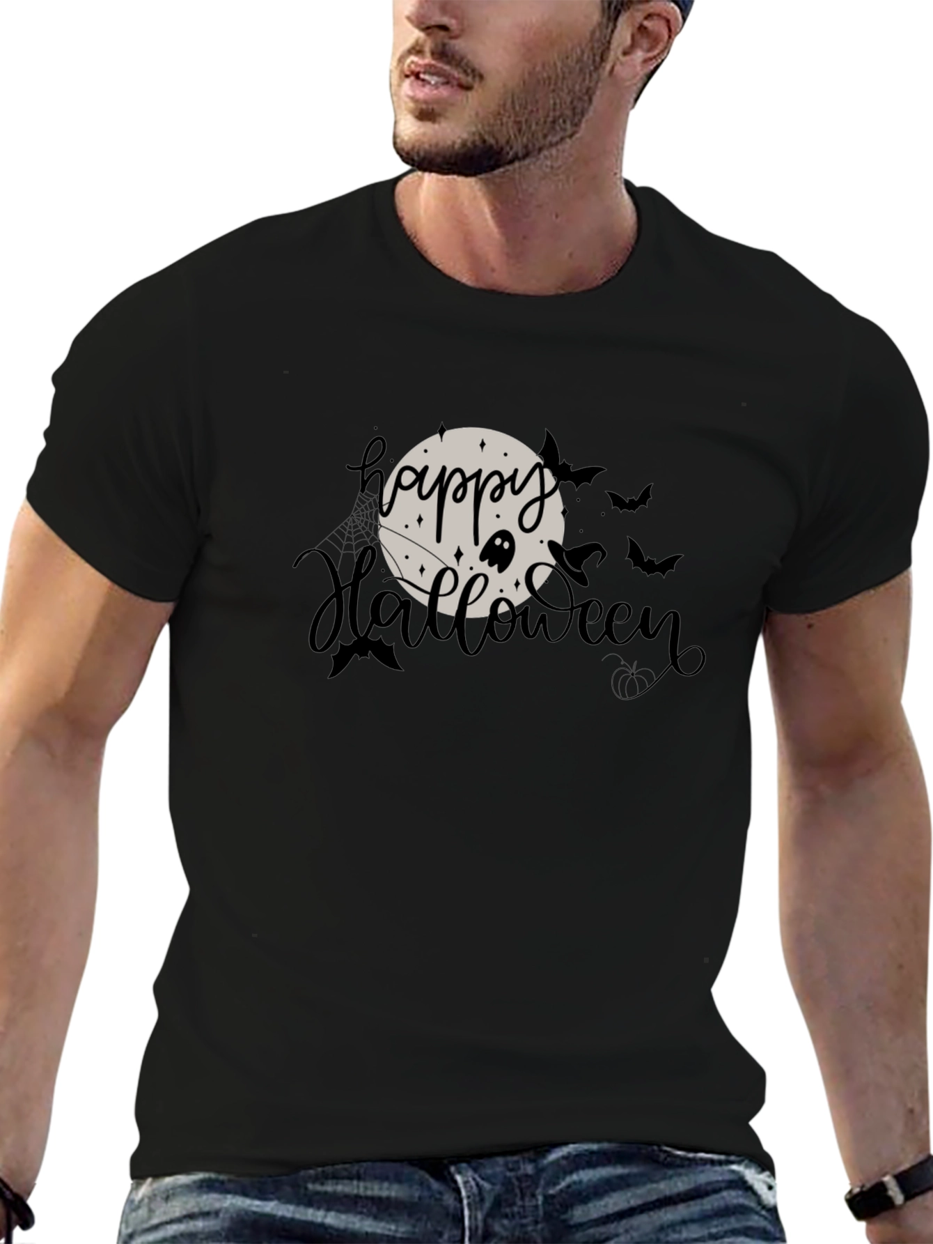 Happy Halloween Graphic T-Shirt - Black