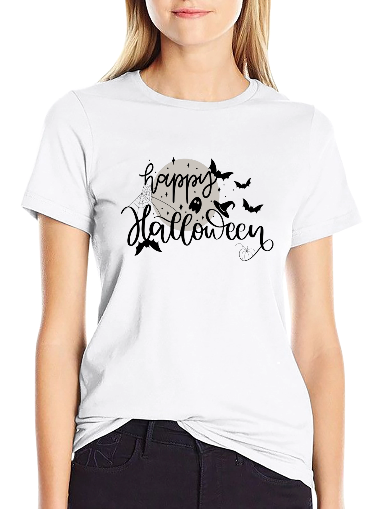 Happy Halloween Graphic T-Shirt - Black