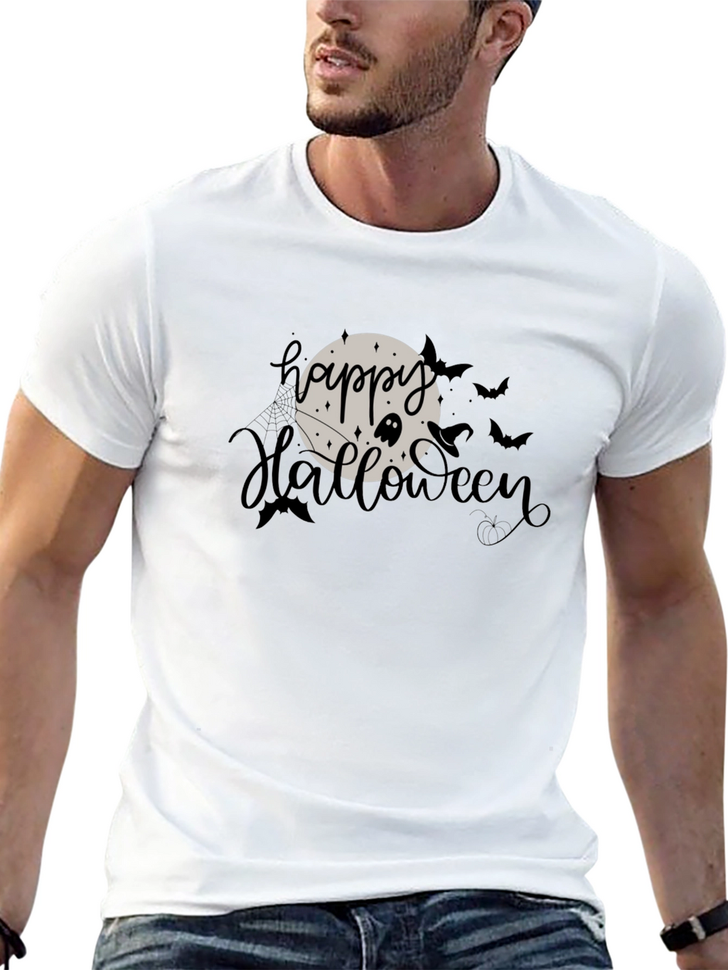 Happy Halloween Graphic T-Shirt - Black