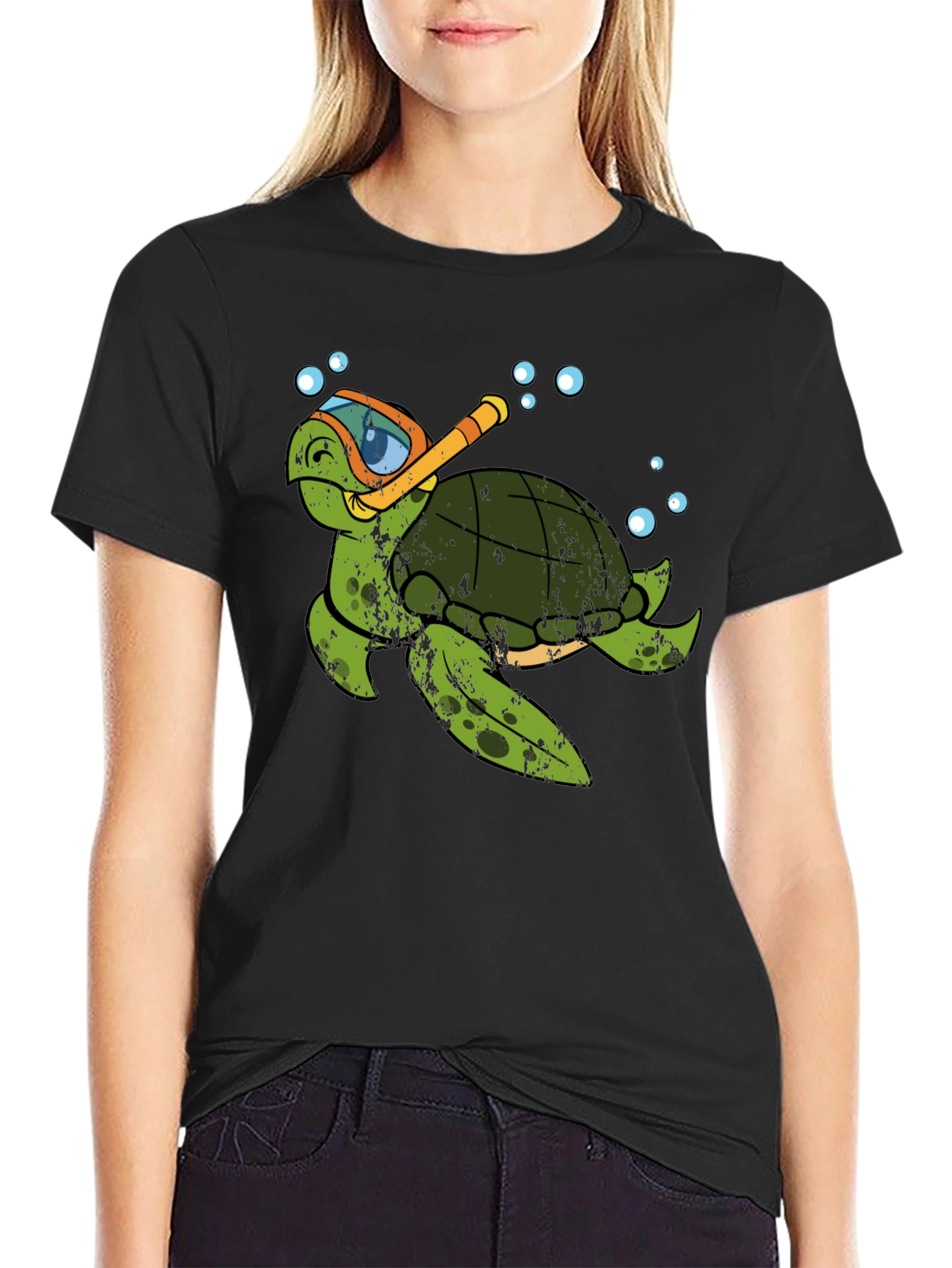 Snorkel Turtle Graphic Tee - Relaxed Fit Cotton Shirt