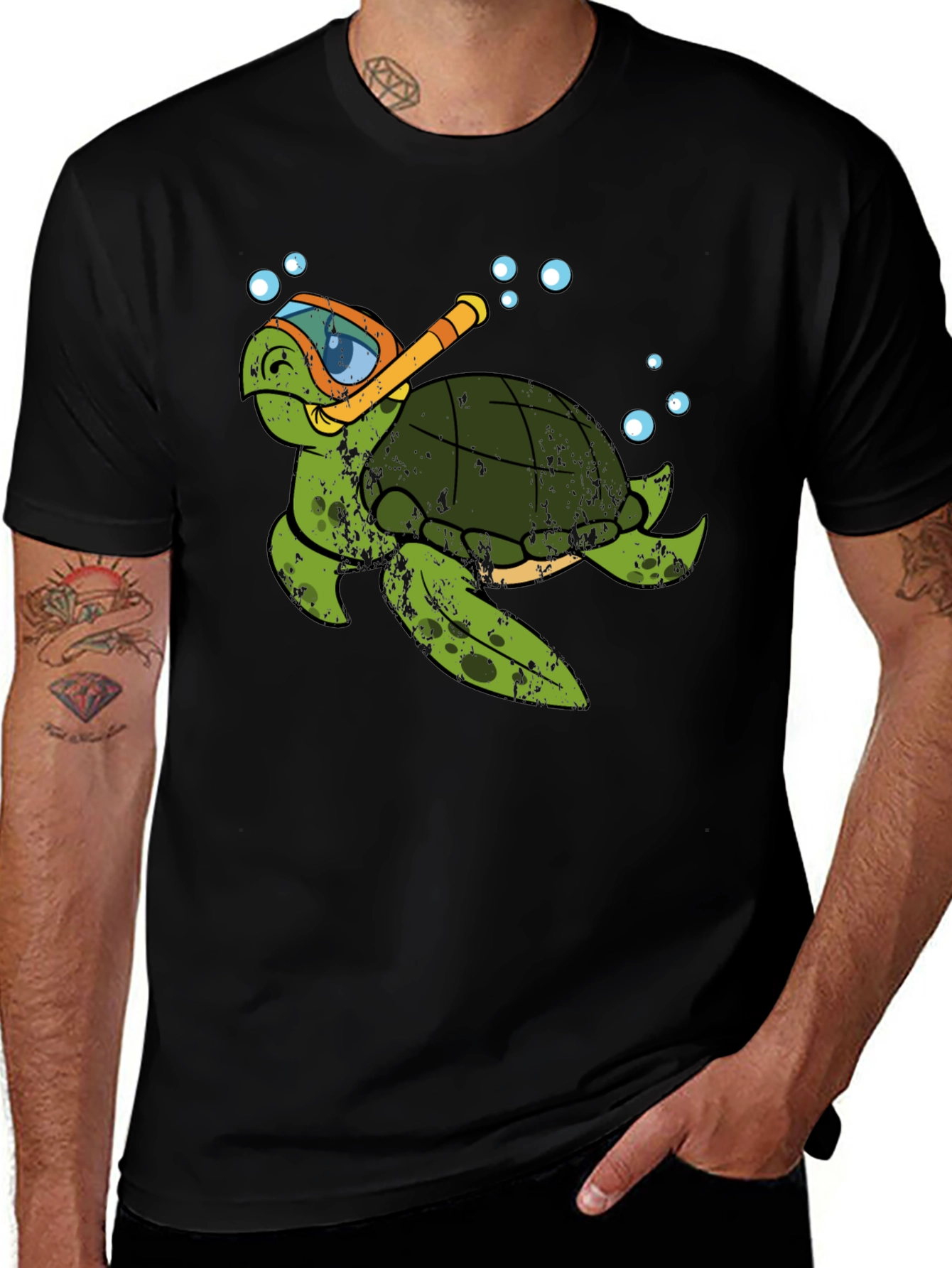 Snorkel Turtle Graphic Tee - Relaxed Fit Cotton Shirt