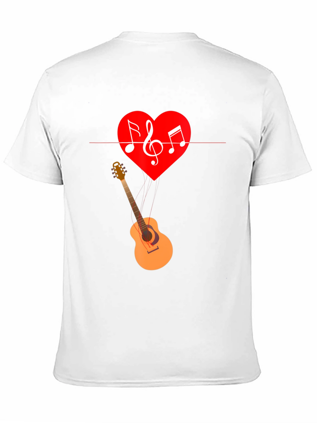 Music Heart Guitar Graphic T-Shirt