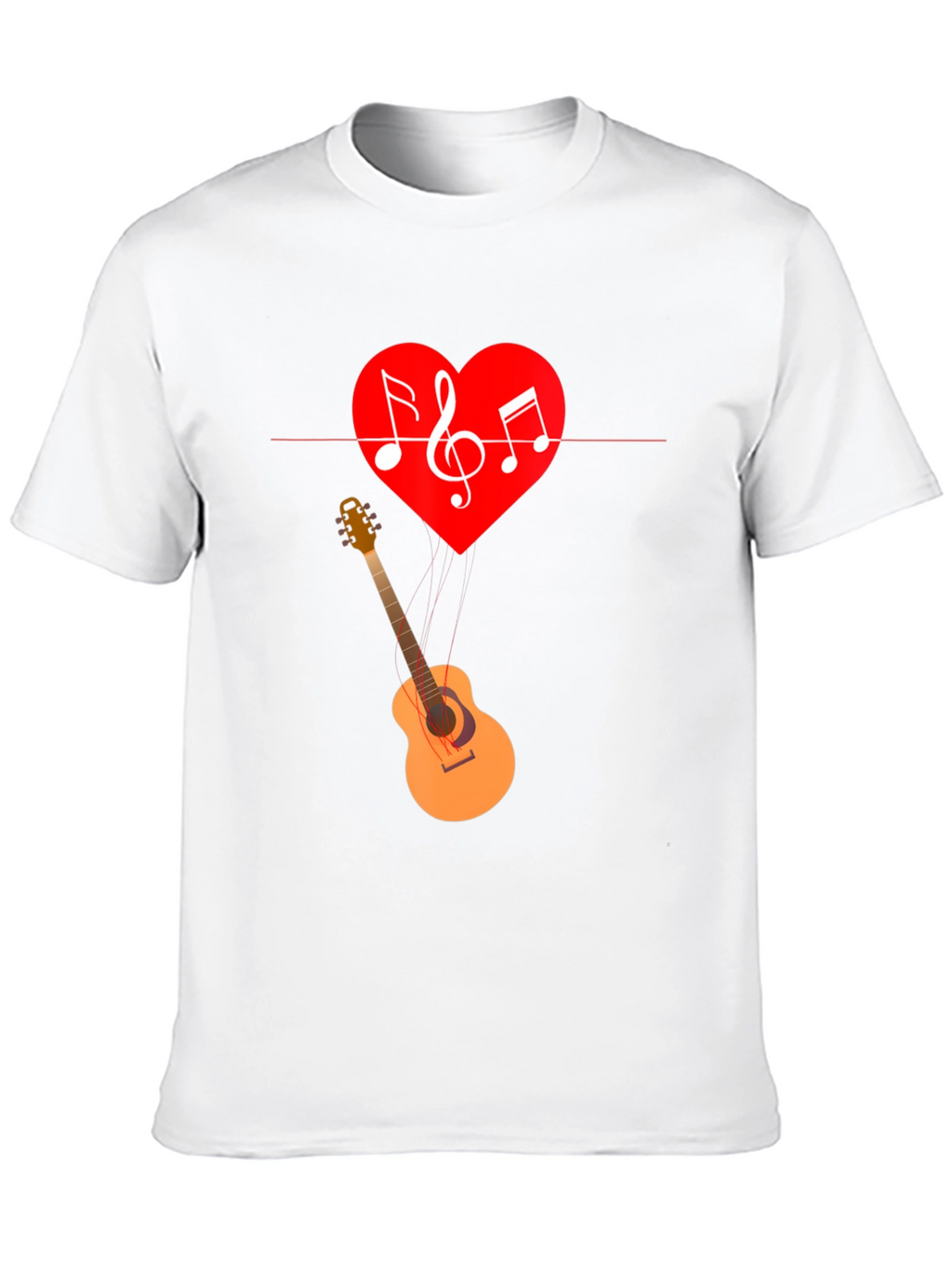 Music Heart Guitar Graphic T-Shirt