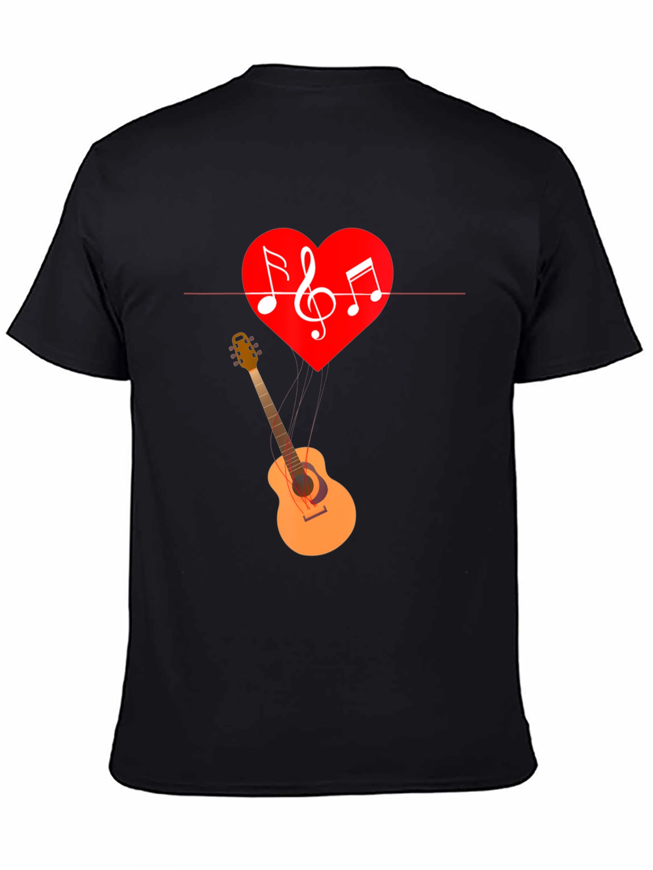 Music Heart Guitar Graphic T-Shirt
