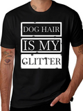 Dog Hair is My Glitter Black T-Shirt