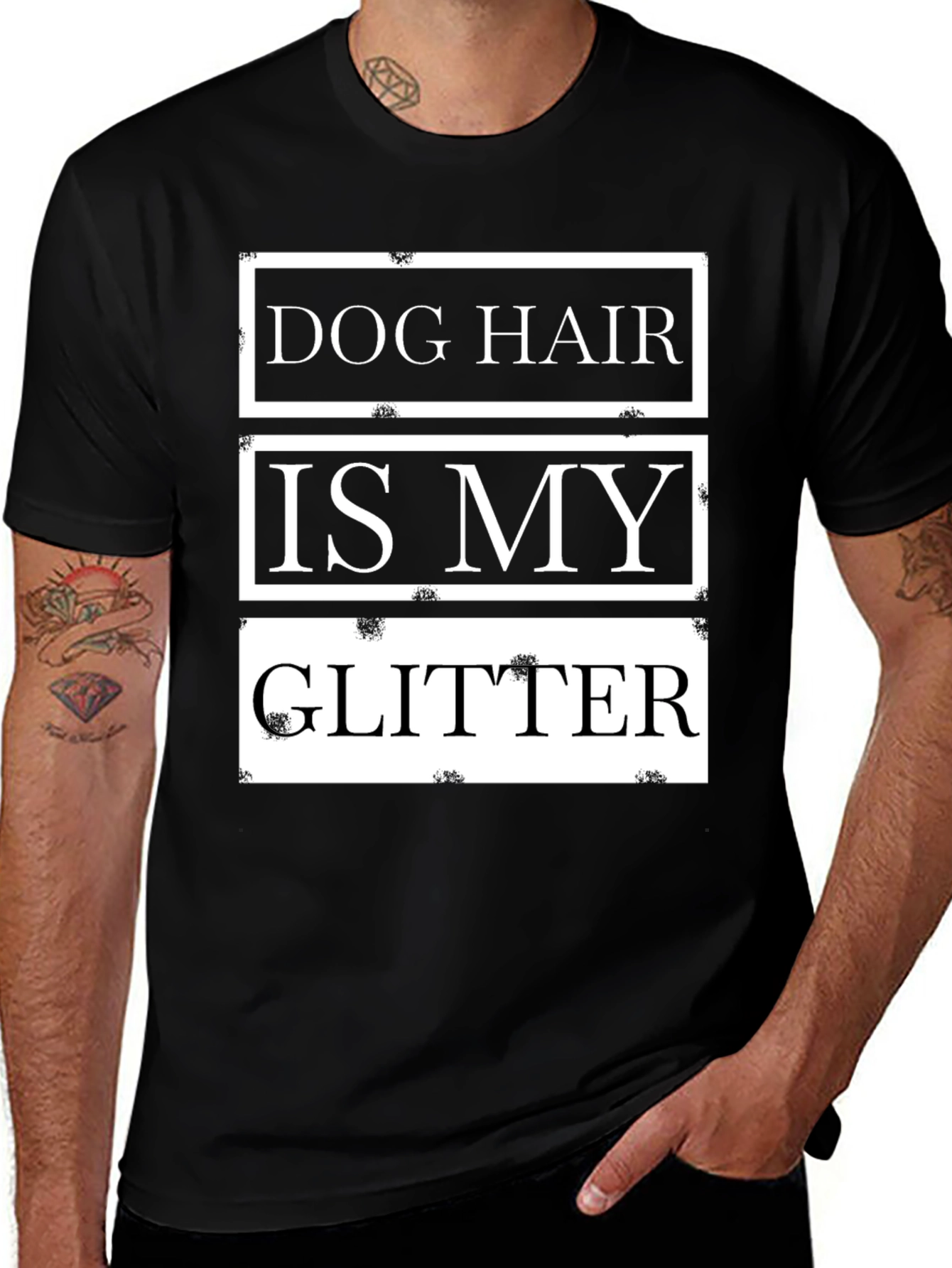 Dog Hair is My Glitter Black T-Shirt