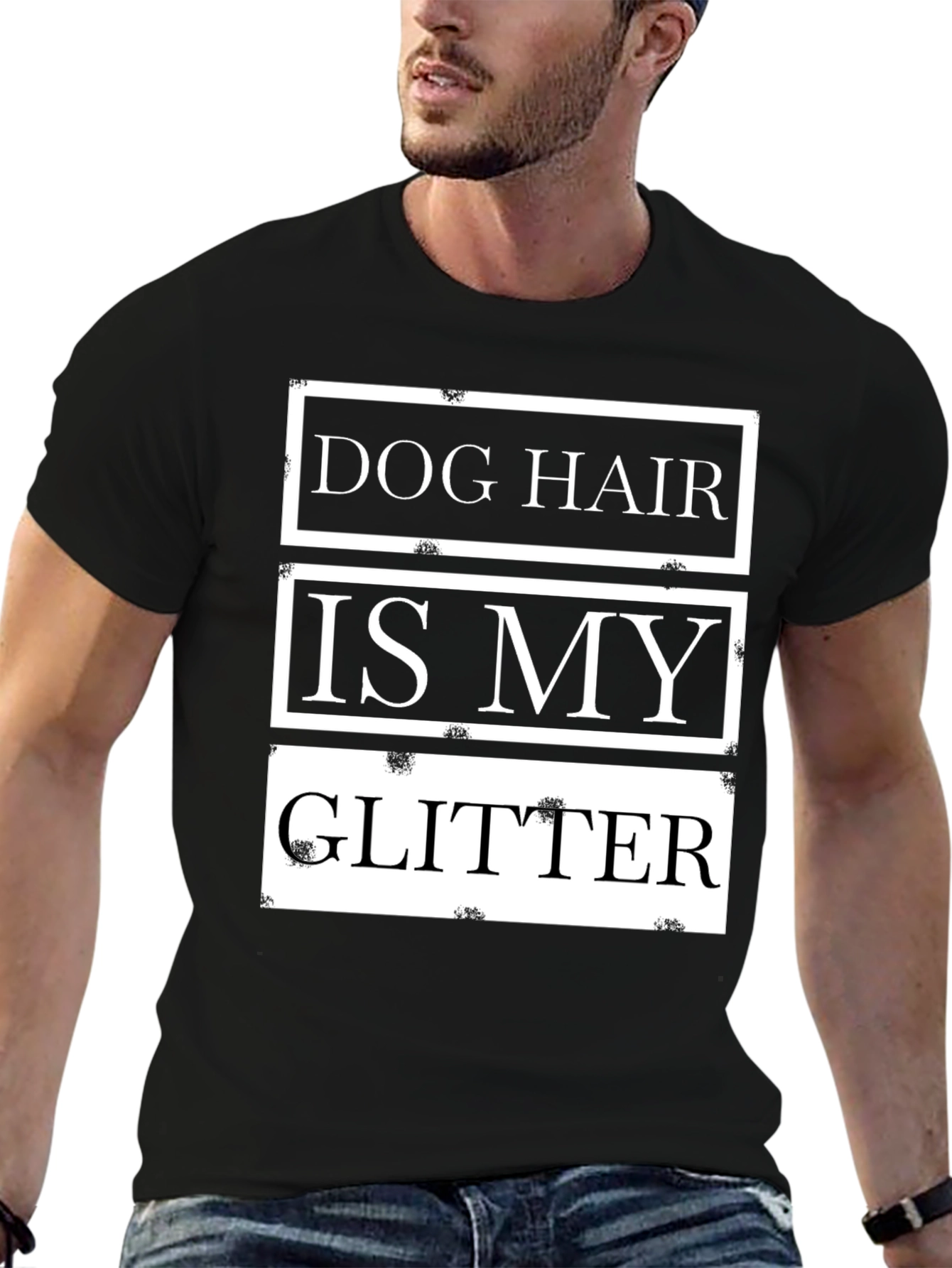 Dog Hair is My Glitter Black T-Shirt