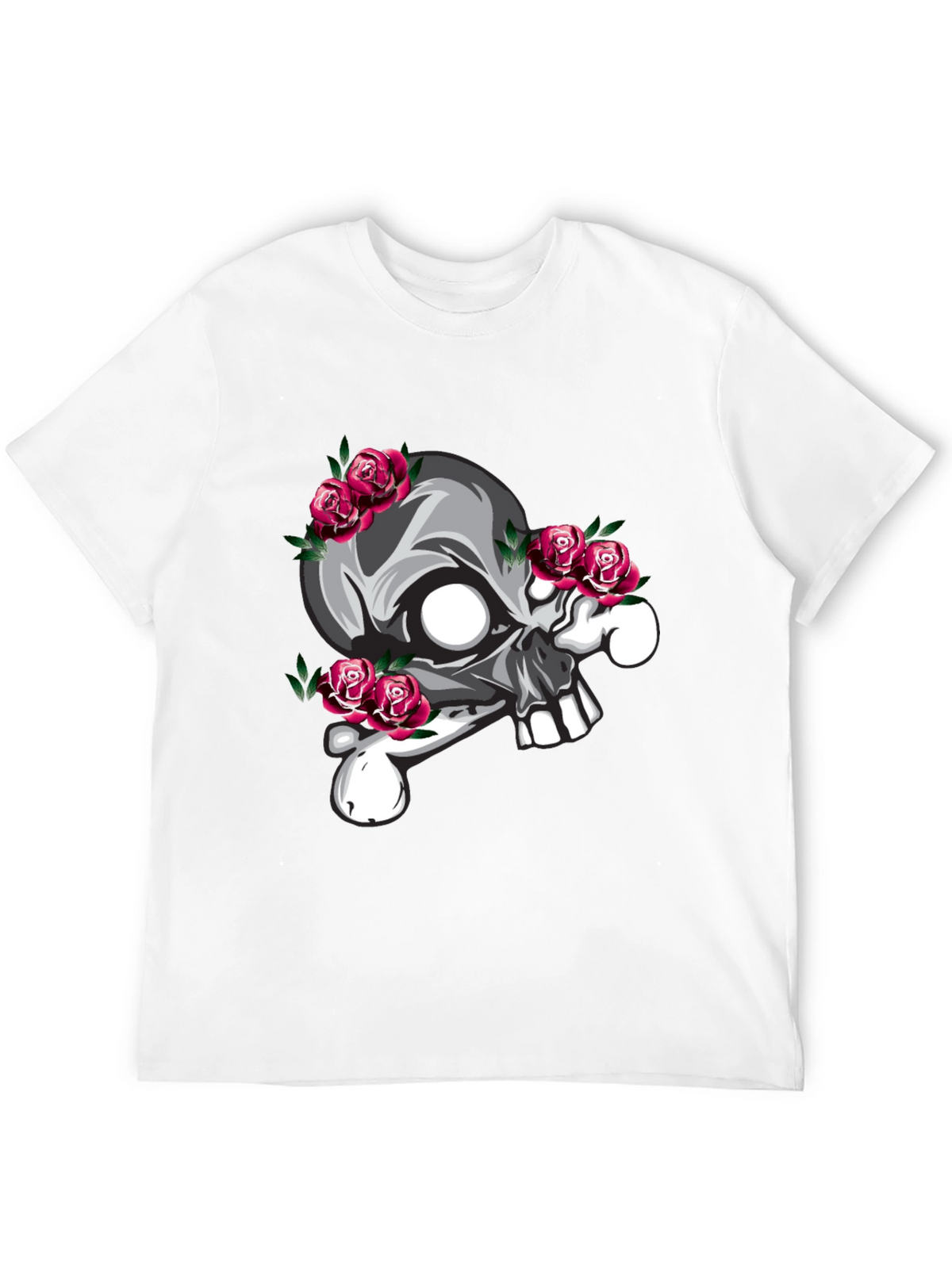 Skull & Roses Graphic T-Shirt - Black