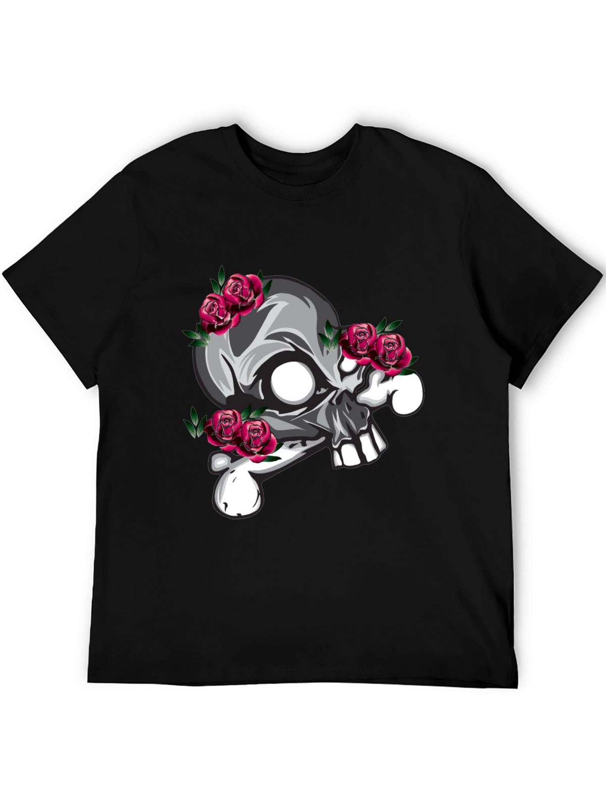 Skull & Roses Graphic T-Shirt - Black