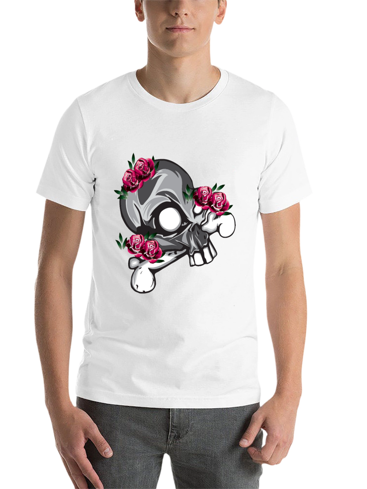 Skull & Roses Graphic T-Shirt - Black