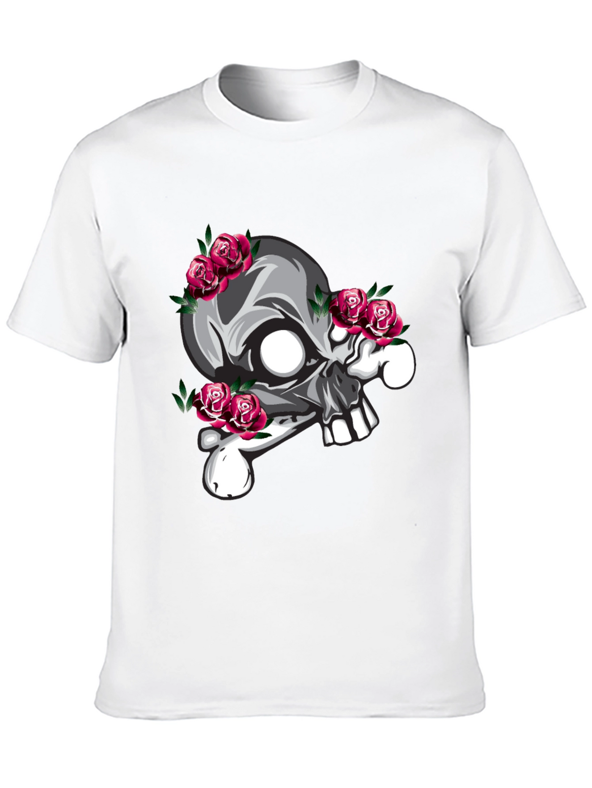 Skull & Roses Graphic T-Shirt - Black
