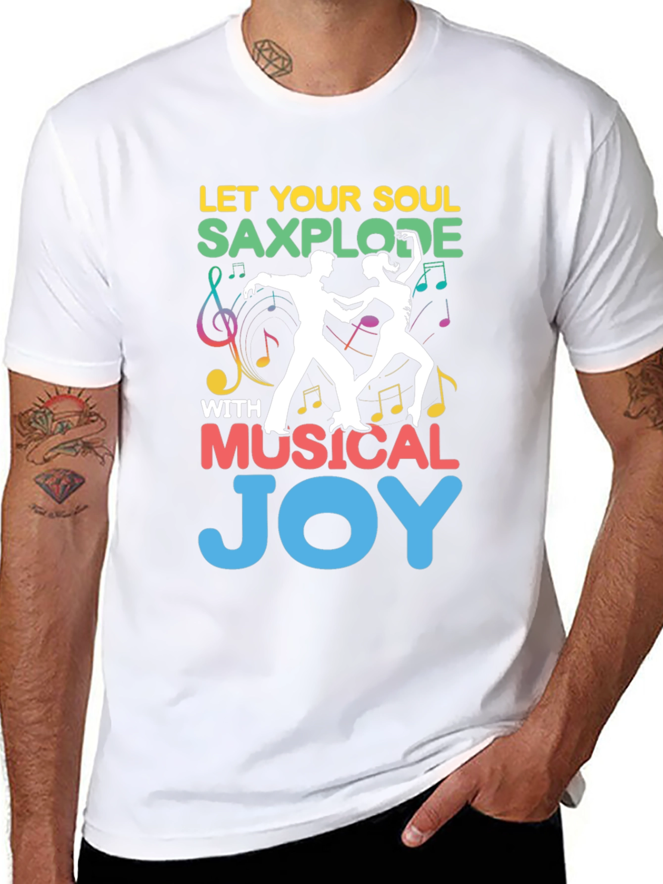 Let Your Soul Saxplode Black T-Shirt