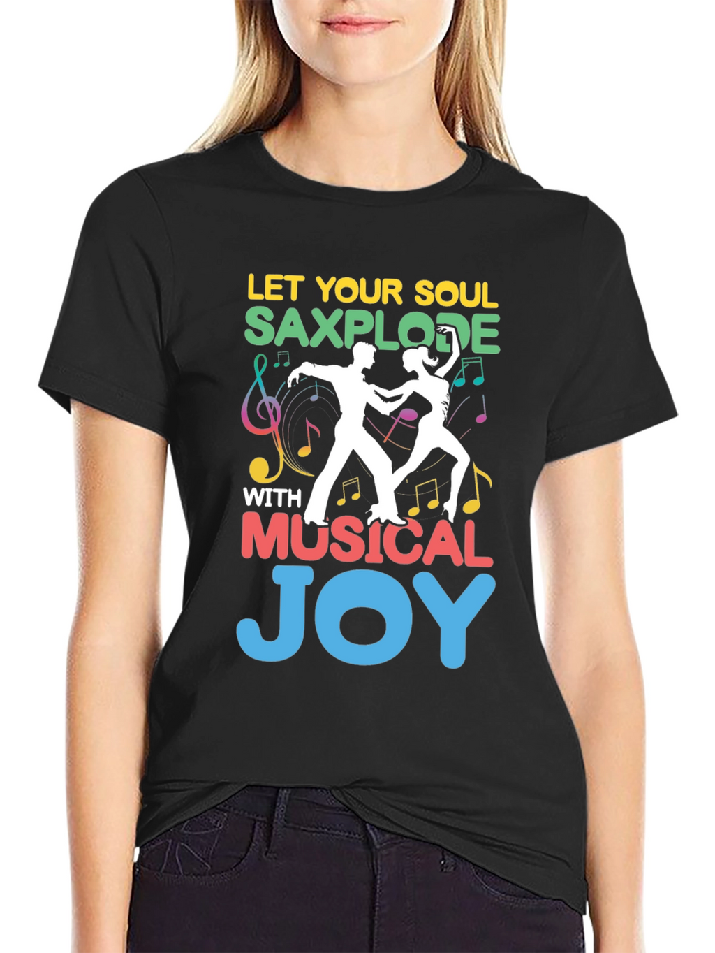 Let Your Soul Saxplode Black T-Shirt