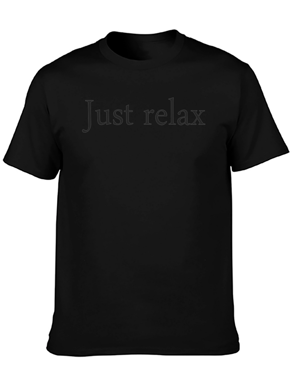 Just Relax Black Crew Neck Tee