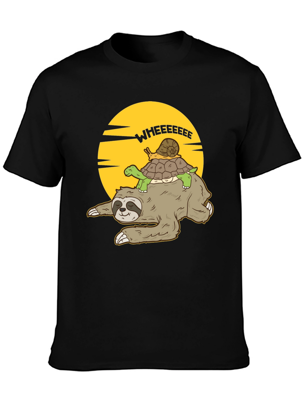 Funny Sloth Turtle Snail T-Shirt - Wheeeeeee!