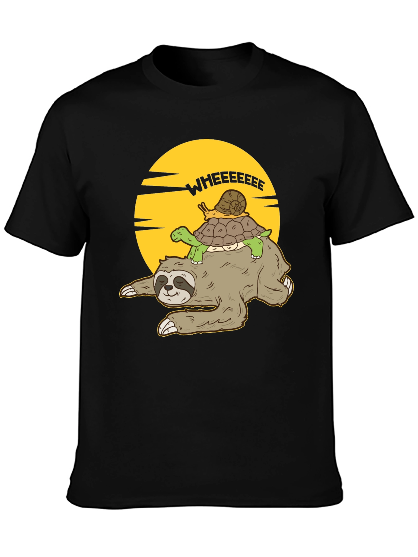 Funny Sloth Turtle Snail T-Shirt - Wheeeeeee!