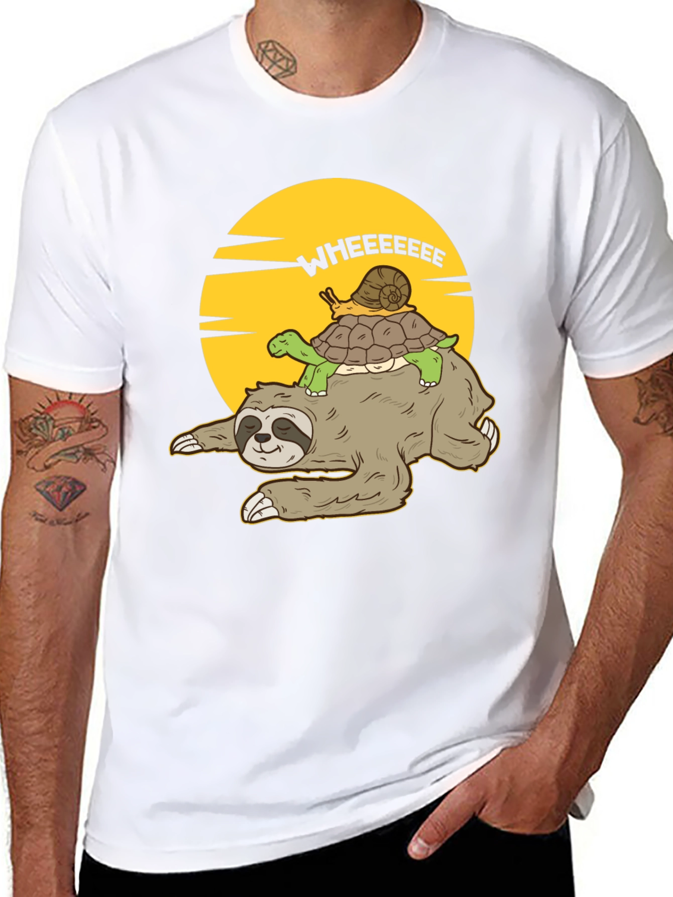 Funny Sloth Turtle Snail T-Shirt - Wheeeeeee!