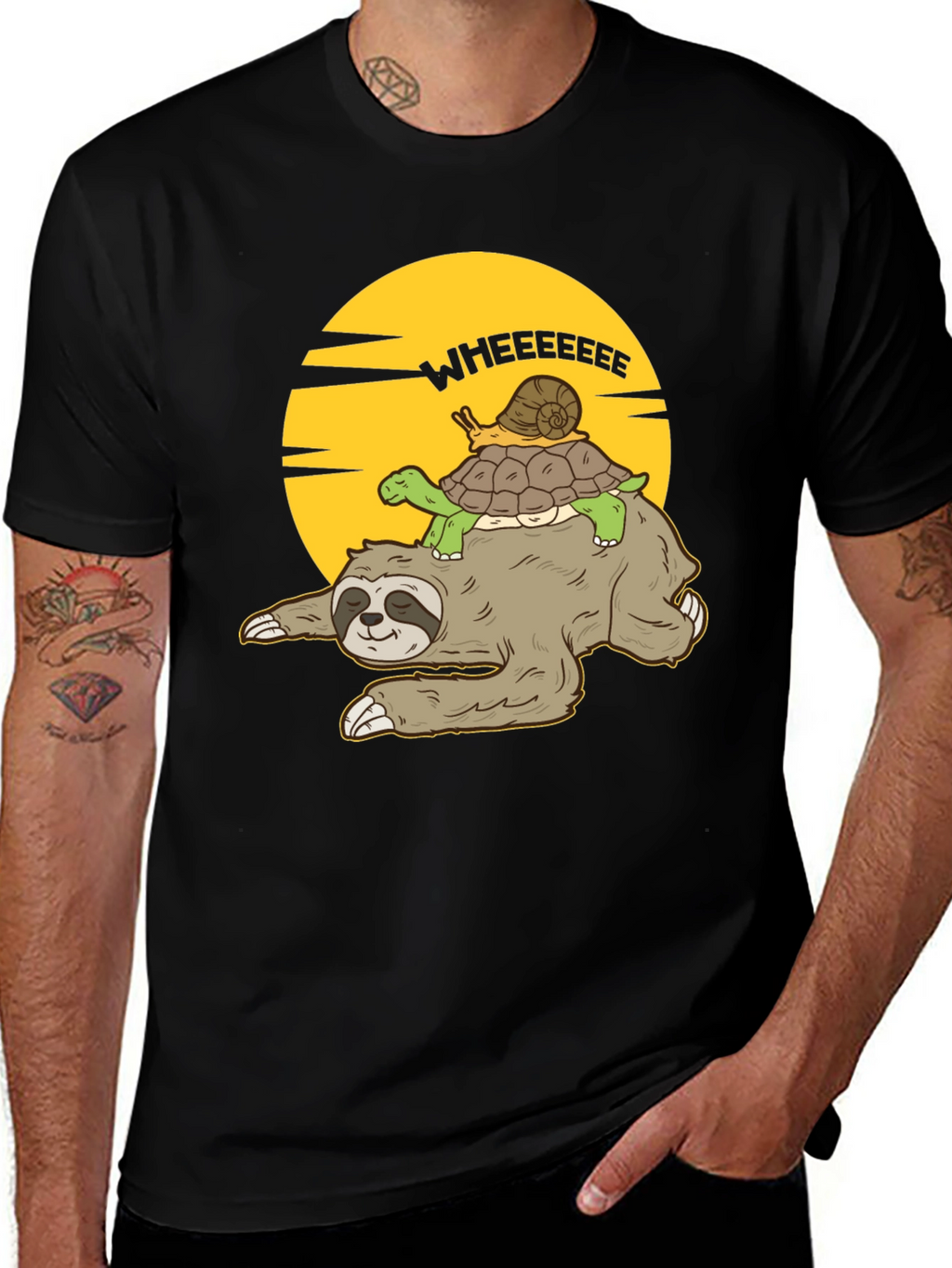 Funny Sloth Turtle Snail T-Shirt - Wheeeeeee!