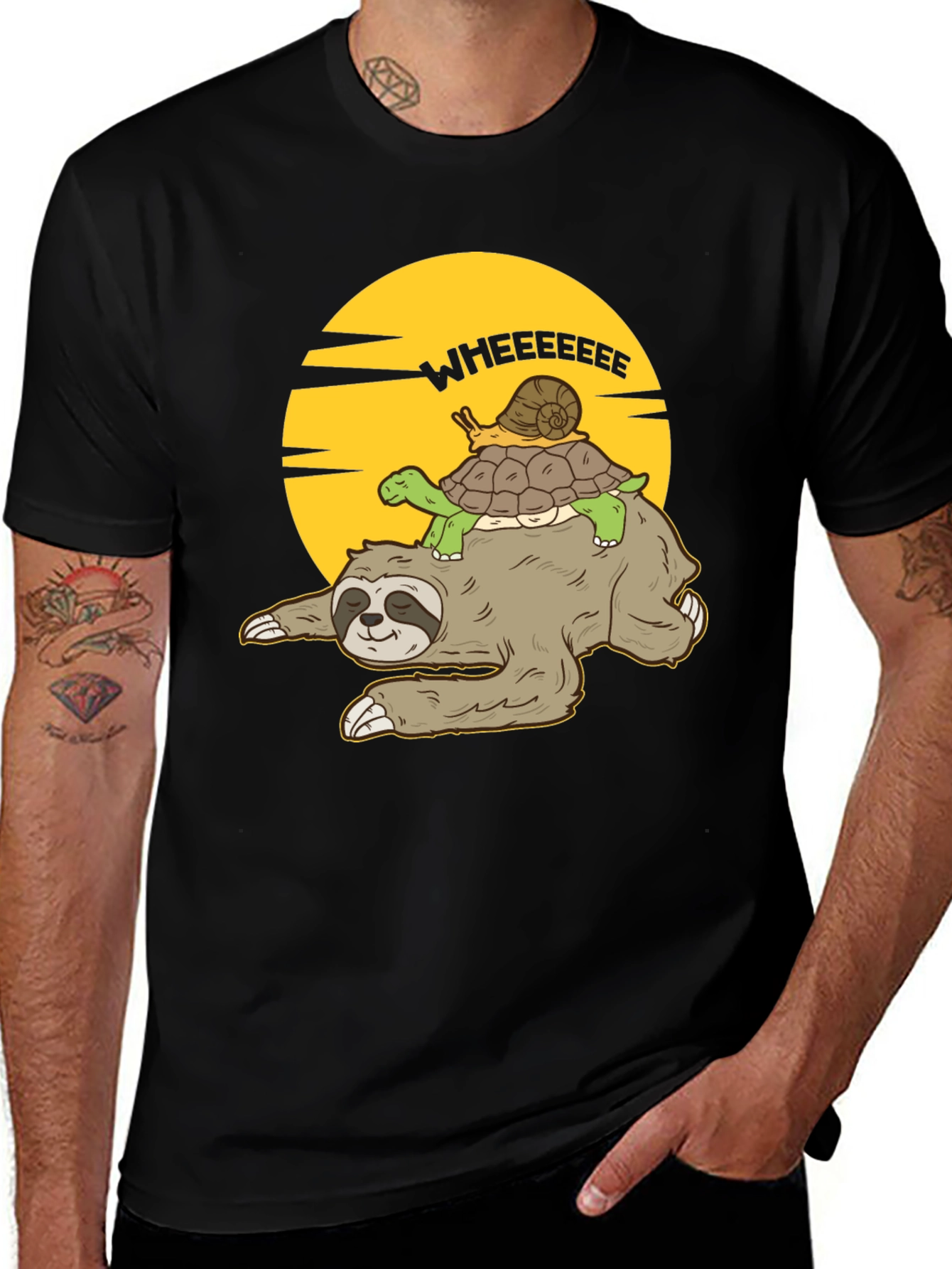 Funny Sloth Turtle Snail T-Shirt - Wheeeeeee!