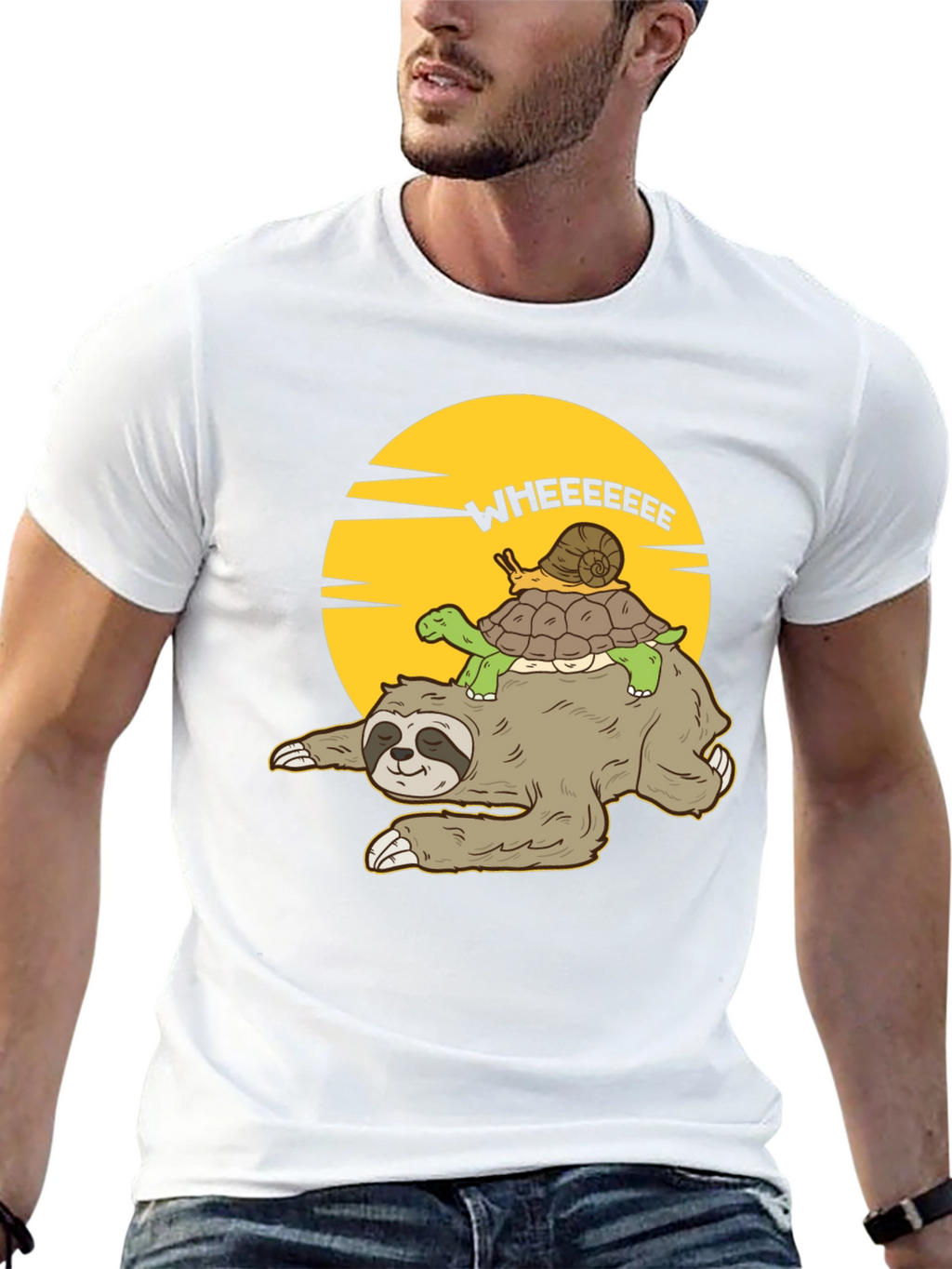 Funny Sloth Turtle Snail T-Shirt - Wheeeeeee!