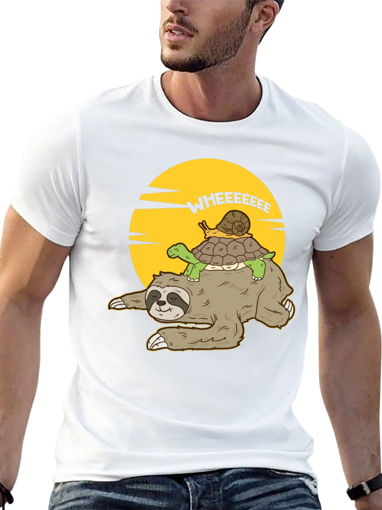 Funny Sloth Turtle Snail T-Shirt - Wheeeeeee!
