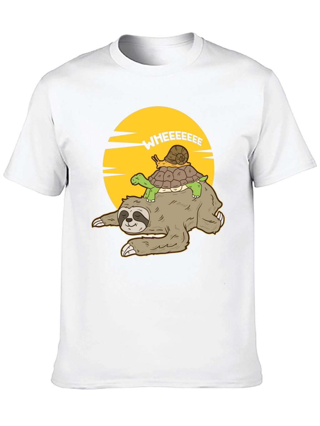 Funny Sloth Turtle Snail T-Shirt - Wheeeeeee!