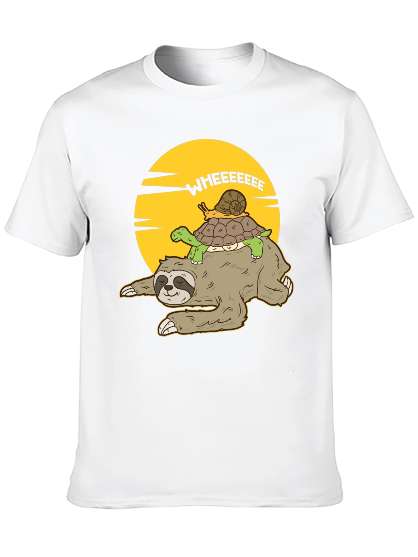 Funny Sloth Turtle Snail T-Shirt - Wheeeeeee!