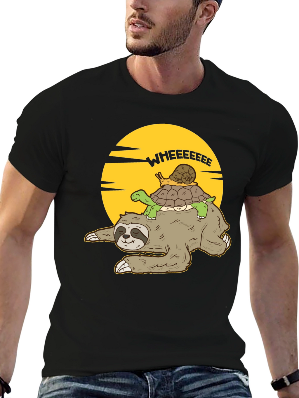 Funny Sloth Turtle Snail T-Shirt - Wheeeeeee!