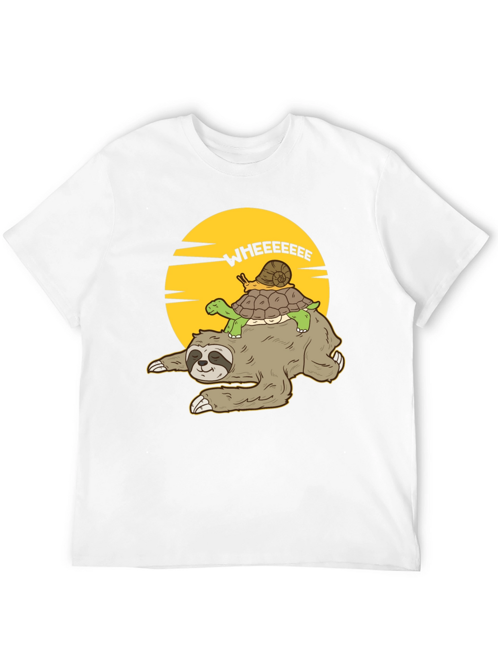 Funny Sloth Turtle Snail T-Shirt - Wheeeeeee!