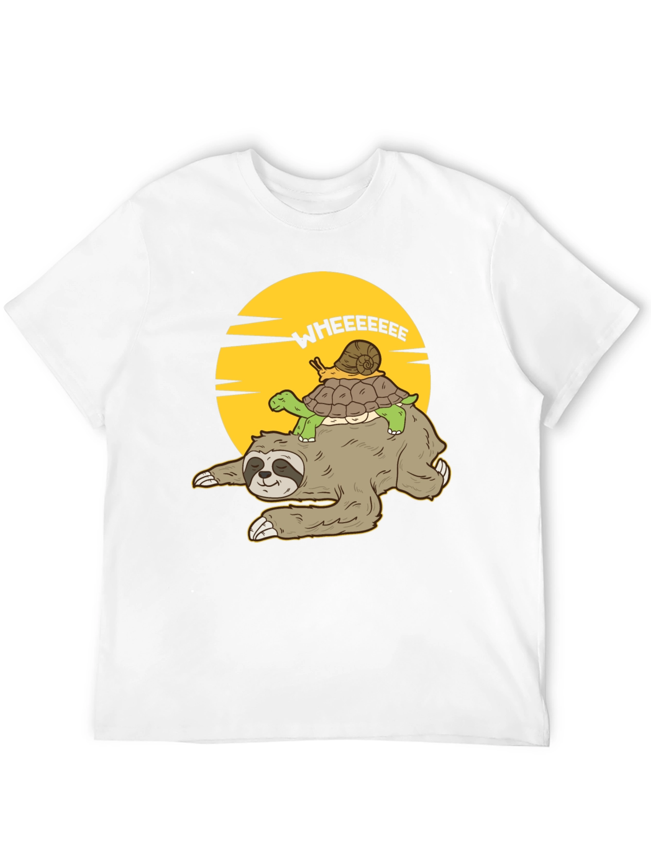 Funny Sloth Turtle Snail T-Shirt - Wheeeeeee!