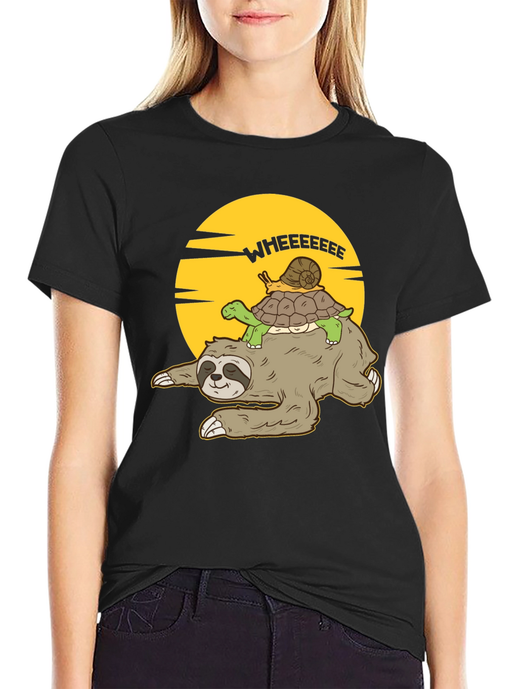 Funny Sloth Turtle Snail T-Shirt - Wheeeeeee!