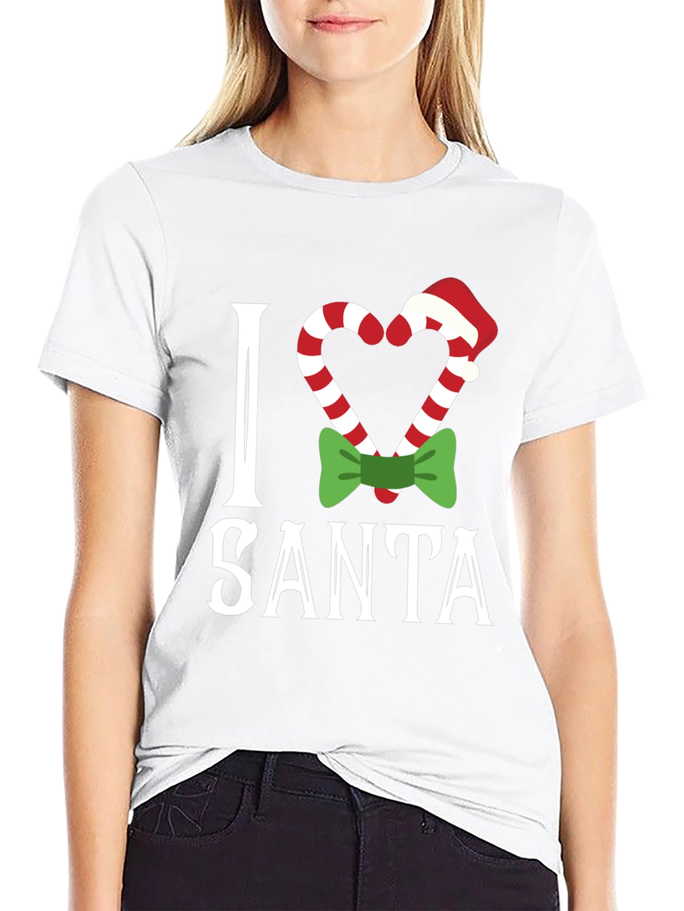 I Love Santa Christmas Candy Cane T-Shirt