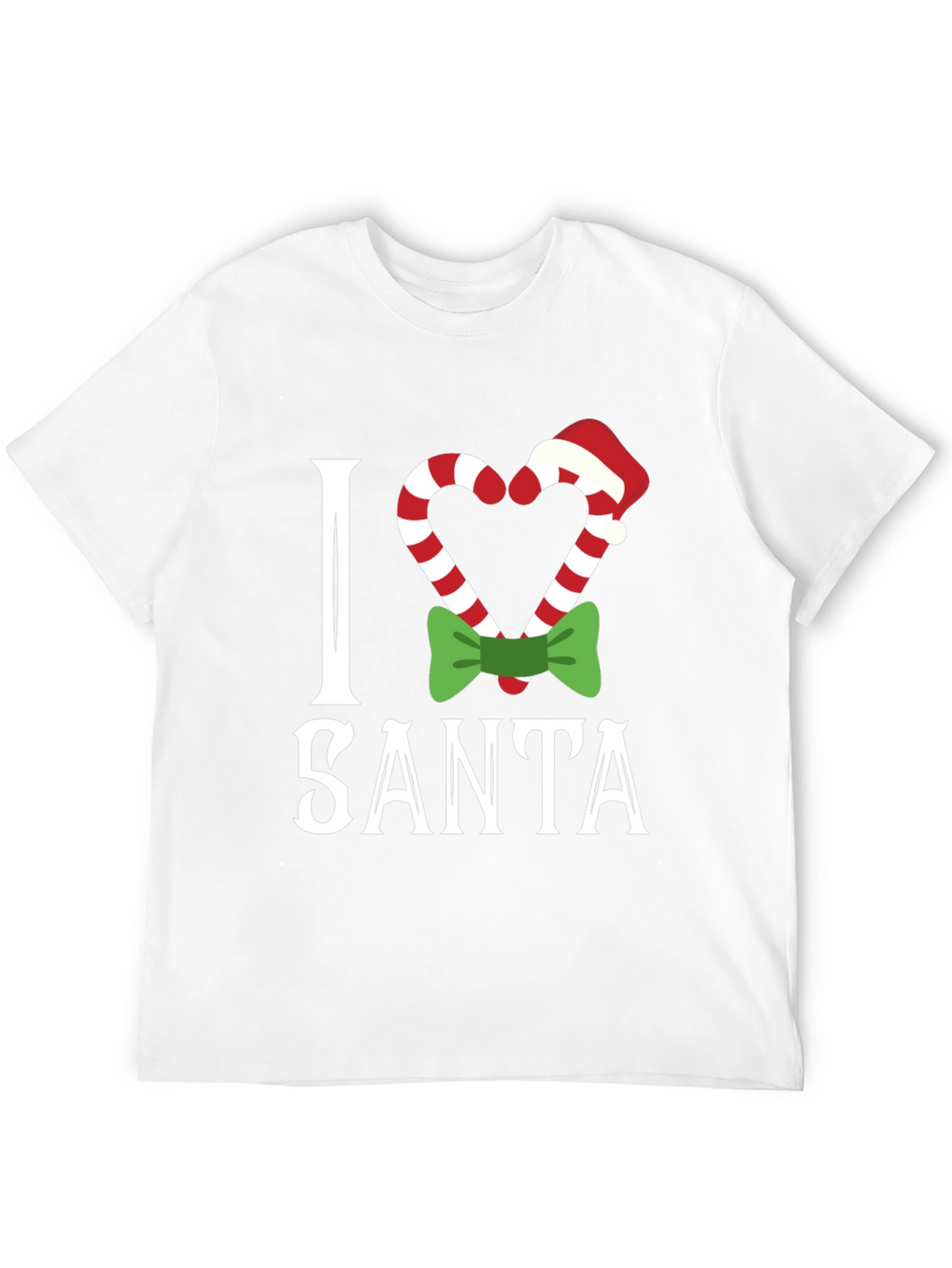 I Love Santa Christmas Candy Cane T-Shirt