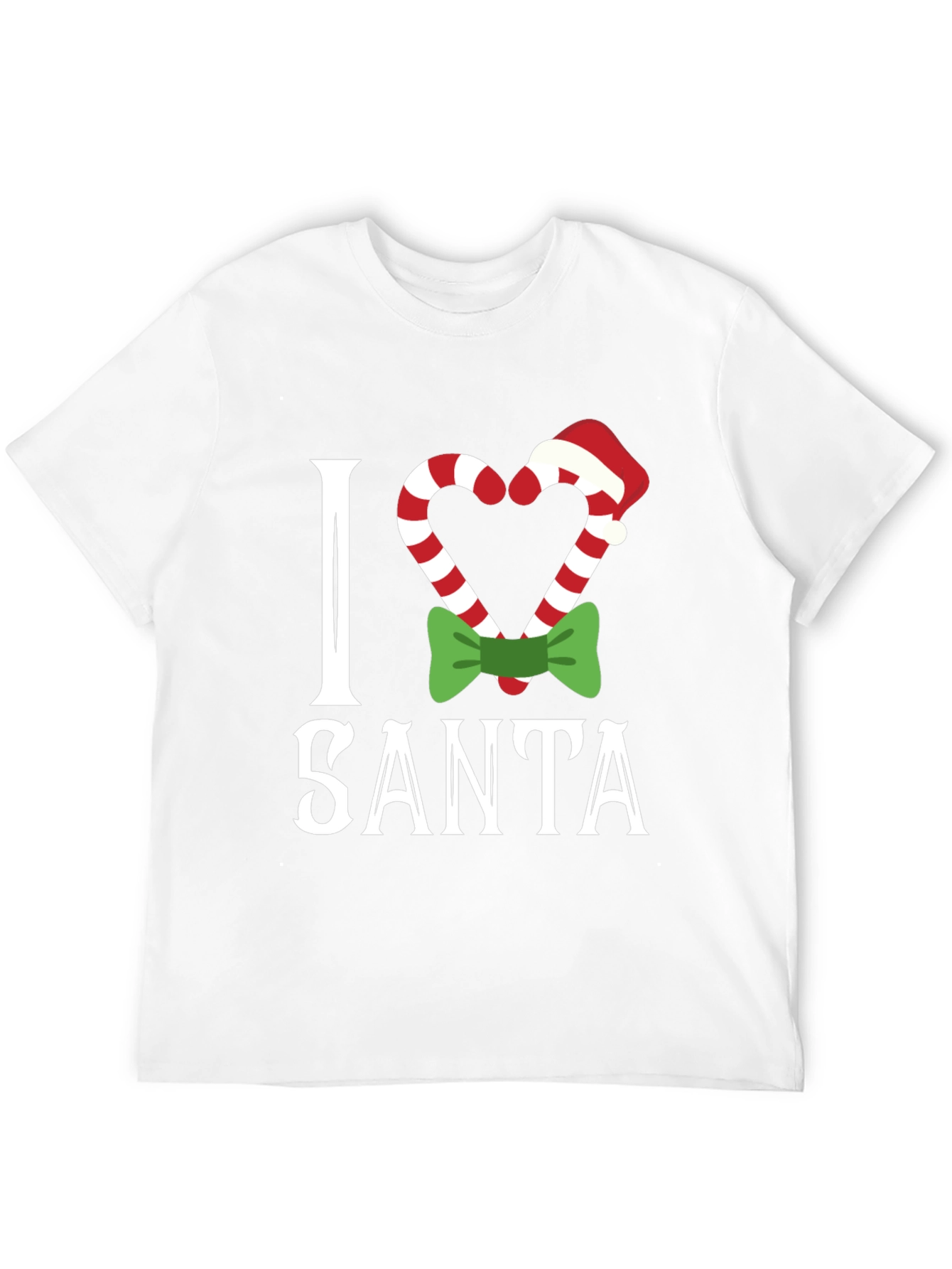 I Love Santa Christmas Candy Cane T-Shirt