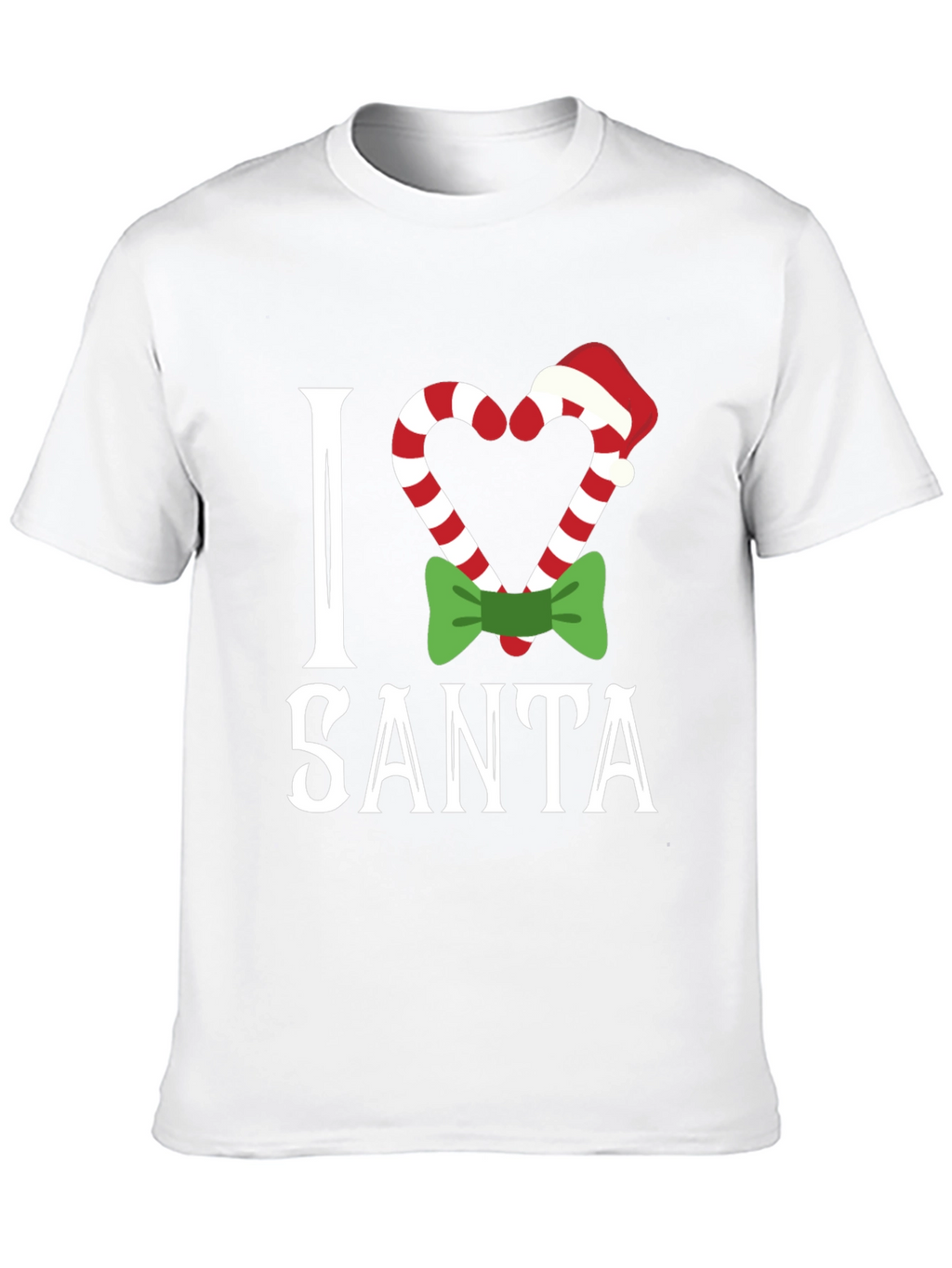 I Love Santa Christmas Candy Cane T-Shirt