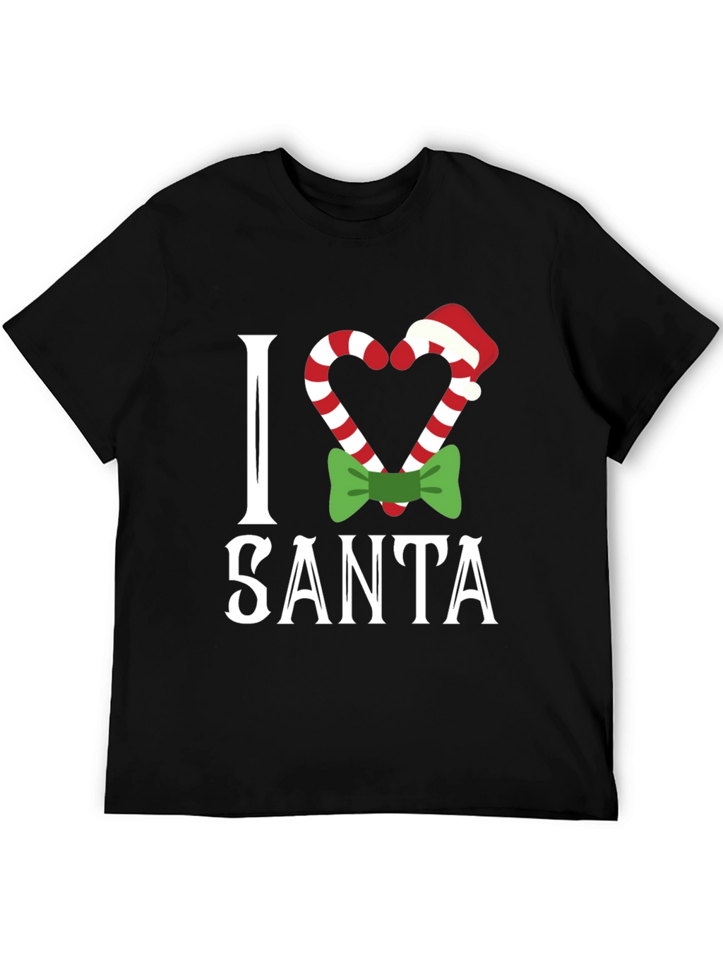 I Love Santa Christmas Candy Cane T-Shirt