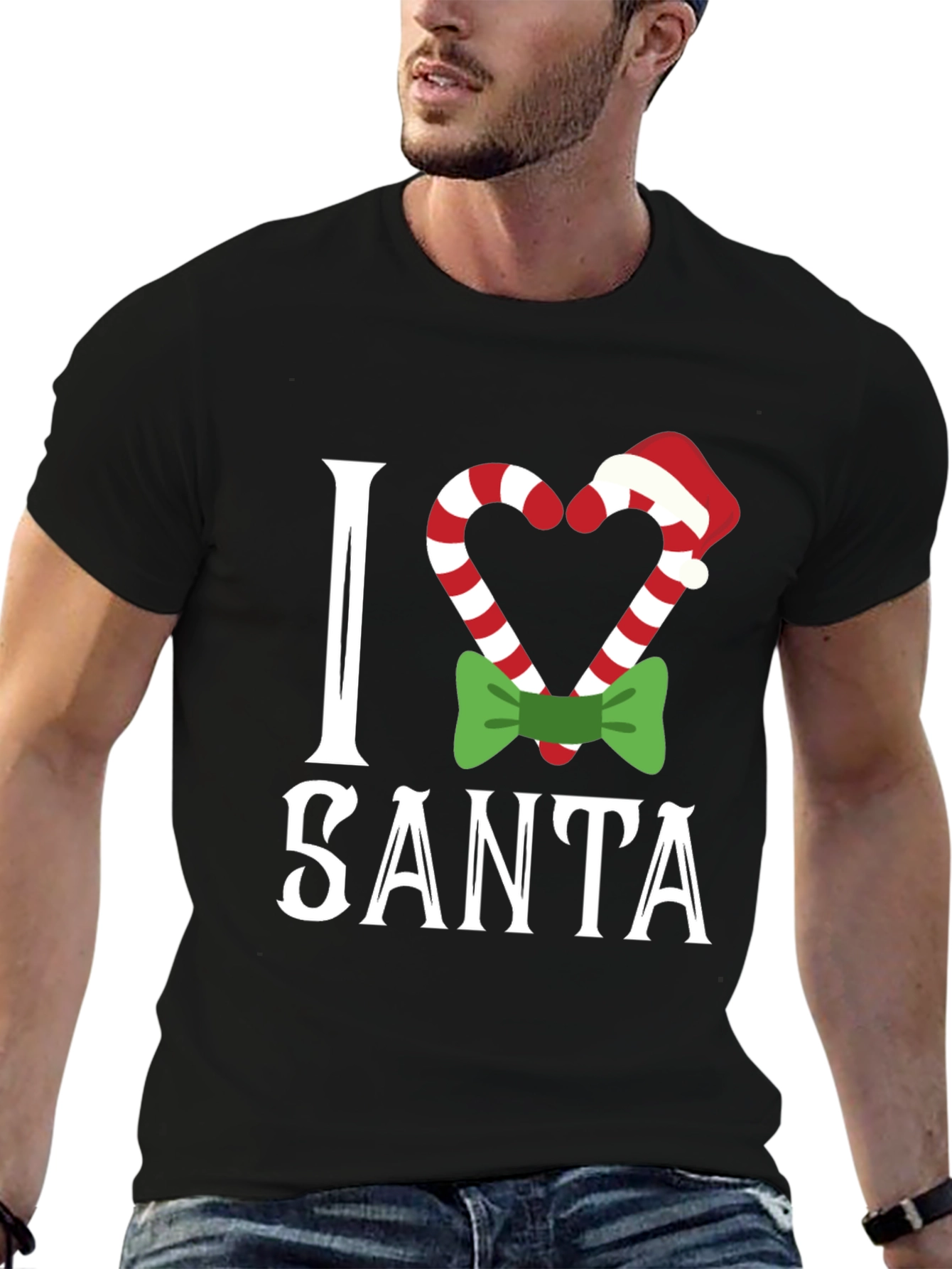 I Love Santa Christmas Candy Cane T-Shirt